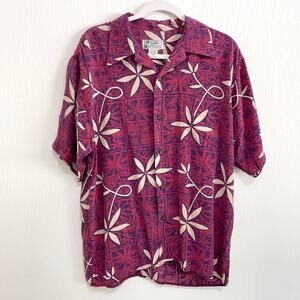 VTG Avanti Mens 100% Silk Aloha Hawaiian Shirt M Colorful Floral Tropical Beach